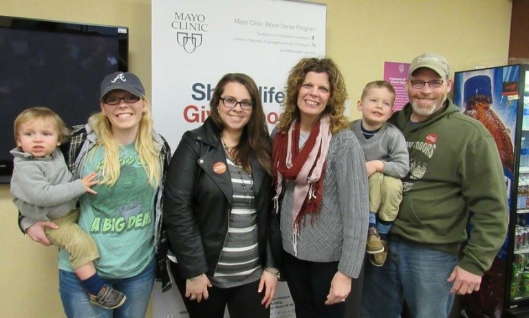 Blood Donation Miller and Lindberg Family 2016